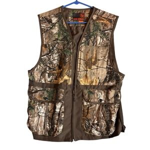 Game Winner Camo Hunting Vest Men's S/M Outdoor Realtree Pockets Game Bag Quilte